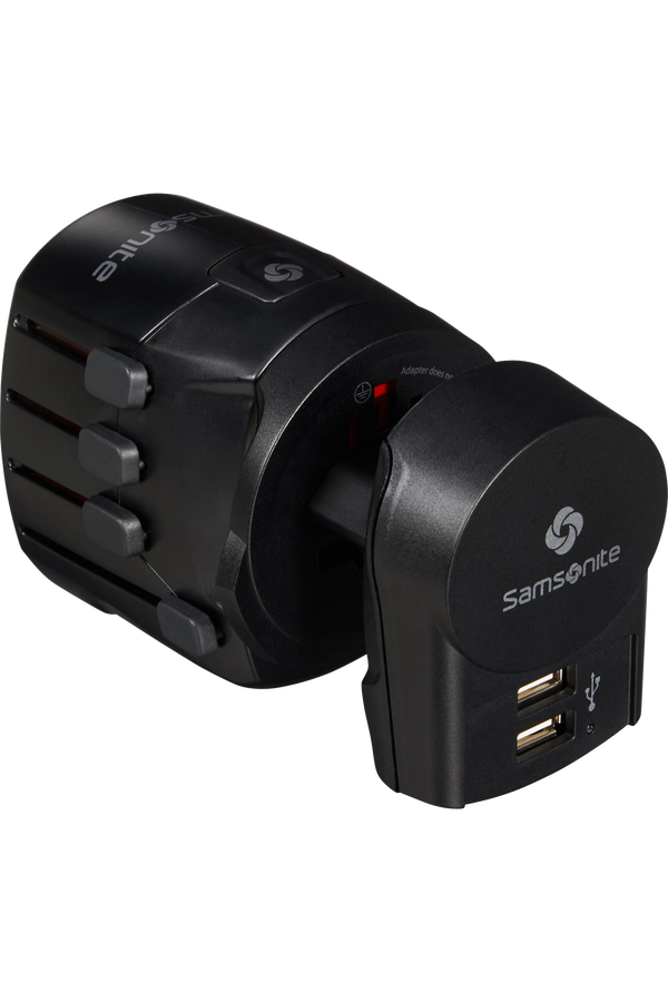 Samsonite Travel Accessories World Adaptor Pro 3-P+USB Sort